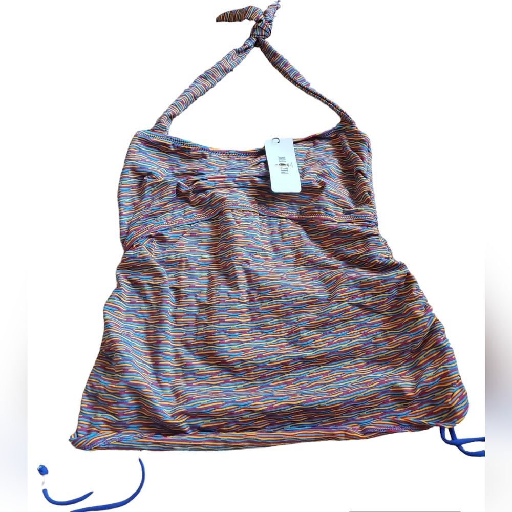 Pez D'or Maternity Striped Tankini Top Size Large NWT Summer Beach